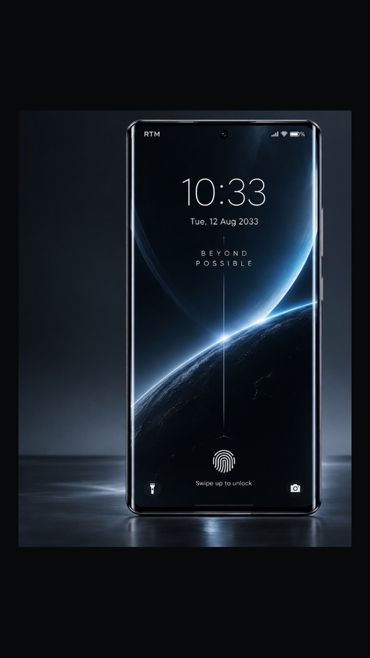 RTM One — front, VisionPanel X lock screen